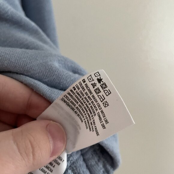 American Eagle Women XS Light Blue Soft Fleece Crew Neck Cinch-Waist Sweatshirt - Picture 11 of 12